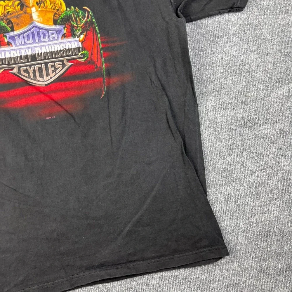 Harley Davidson T Shirt Mens XL Black Knight Gradient Helmet Dragon Orwigsburg